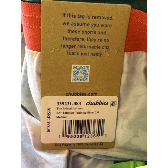 Chubbies Men's The Primal Instincts 5.5' Ultimate Training Shorts Medium‎ NWT - Picture 14 of 15